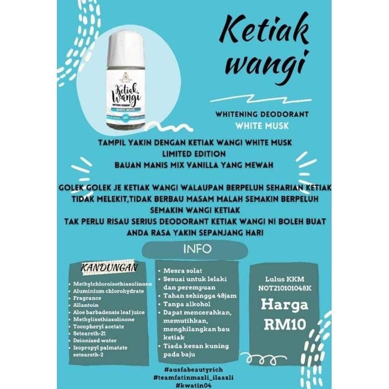 Ketiak wangi white musk rm10(trial 30ml) | Shopee Malaysia