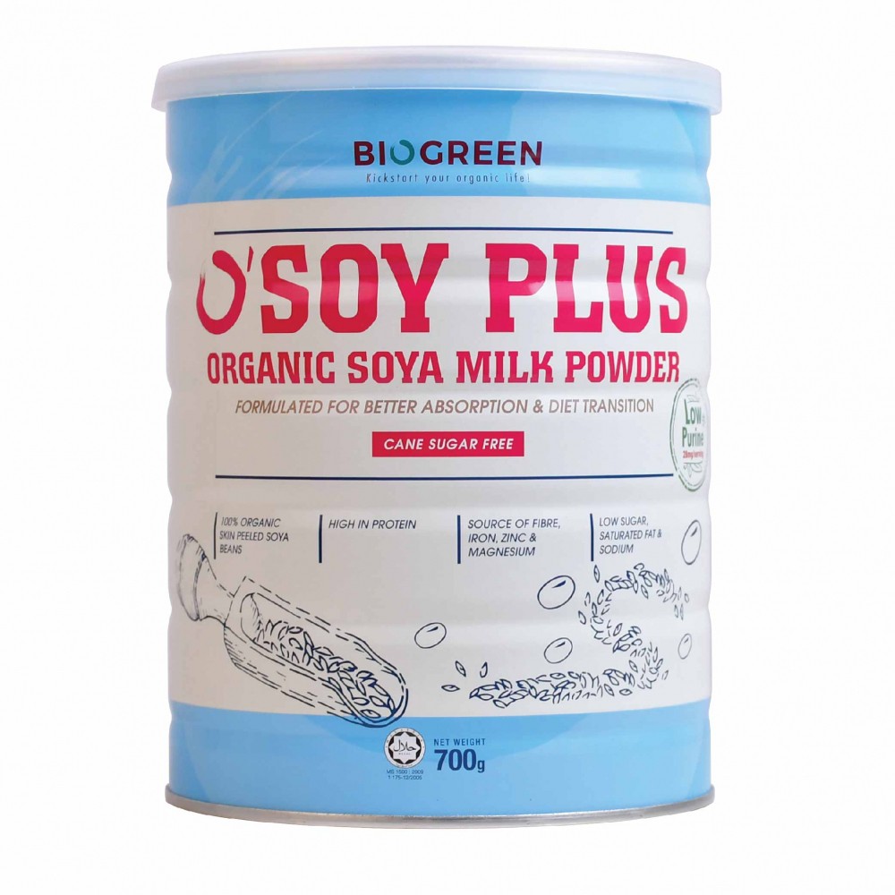 BIOGREENO'Soy Plus Organic Cane Sugar Free Soya Milk Powder (700g