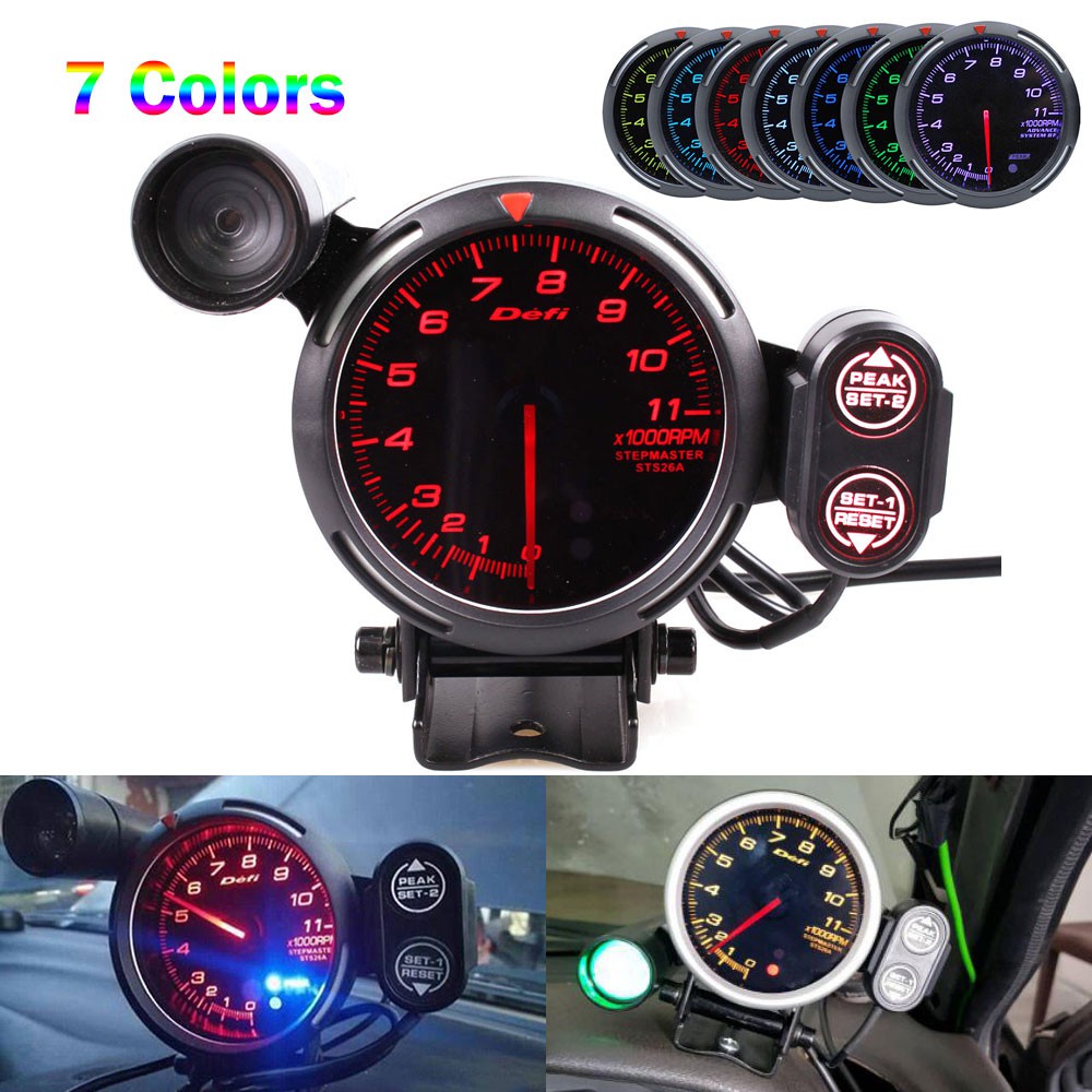 Defi BF Meter Racing Gauge 80mm 7 Colors 011000 RPM Tachometer Gauge Stepper Motor with Car