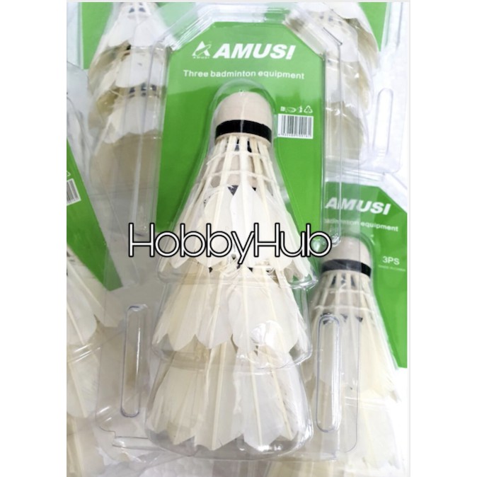 Amusi 200 Feather Badminton Shuttlecock (3pcs/tube) Quality Feather