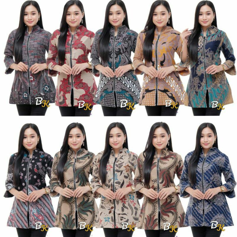 Modern Women u0027s Batik Tops Monalisa Blouse Batik Ziper Front 