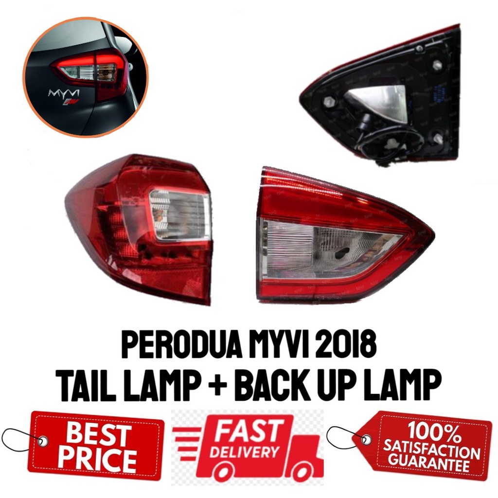PERODUA MYVI GEN3 2018 TAIL LAMP BACK UP LAMP (RED/WHITE) Shopee Malaysia