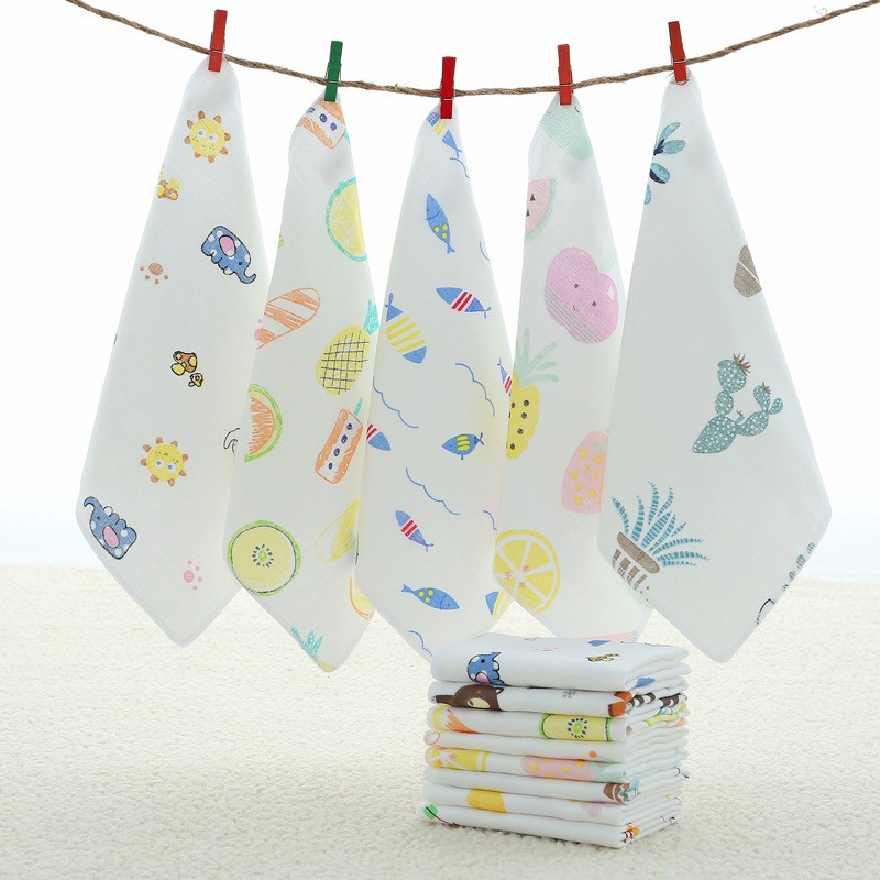 Handkerchief Baby Cotton Soft and Smooth with random design cute cartoon suitable for bath & feeding