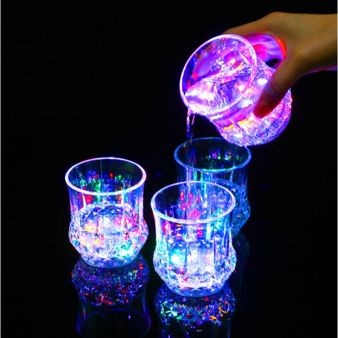 LED Flashing Glowing Water Liquid Activated Light-up Wine Glass Cup Mug Party