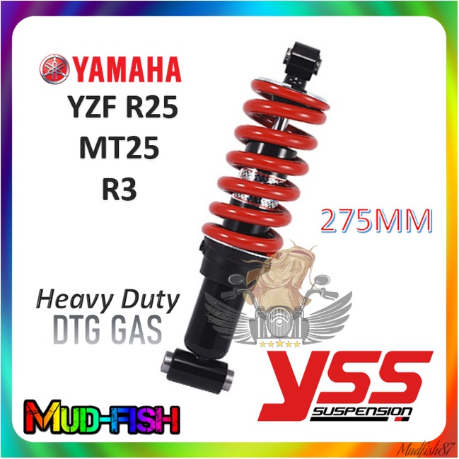 YSS YAMAHA YZF R25 R3 MT25 HEAVY DUTY DTG GAS MONOSHOCK ABSORBER RED (275MM) Shopee Malaysia