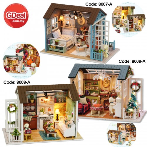 DIY Hand-Assembled Wooden Doll Furniture Miniature Room Box Small House Toy