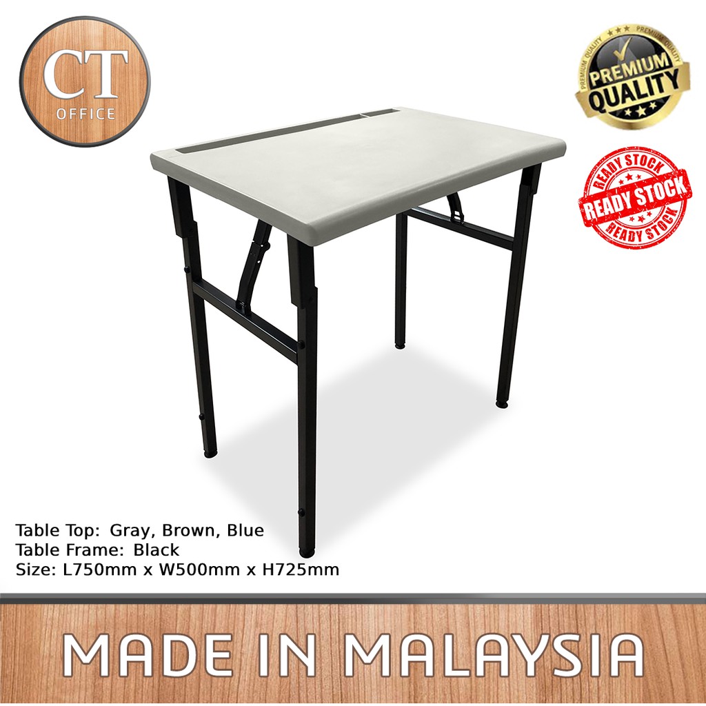 Budget Plastic Folding Student Table L750 X W500 X H725/Study Table/Study Desk/Tuition Table/Small Folding Table