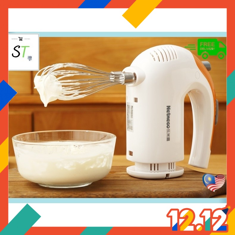 NetMego 300W Hand Mixer High-Power Household Baking Tools Hand-held Stirring Machine N38D ( Pengadun Tangan / 手动搅拌器 )