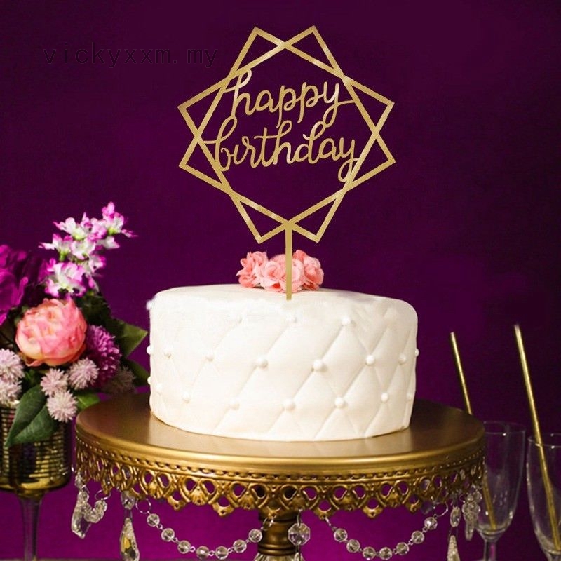 Square Happy Birthday Cake Topper Acrylic Cake Topper Home Cake