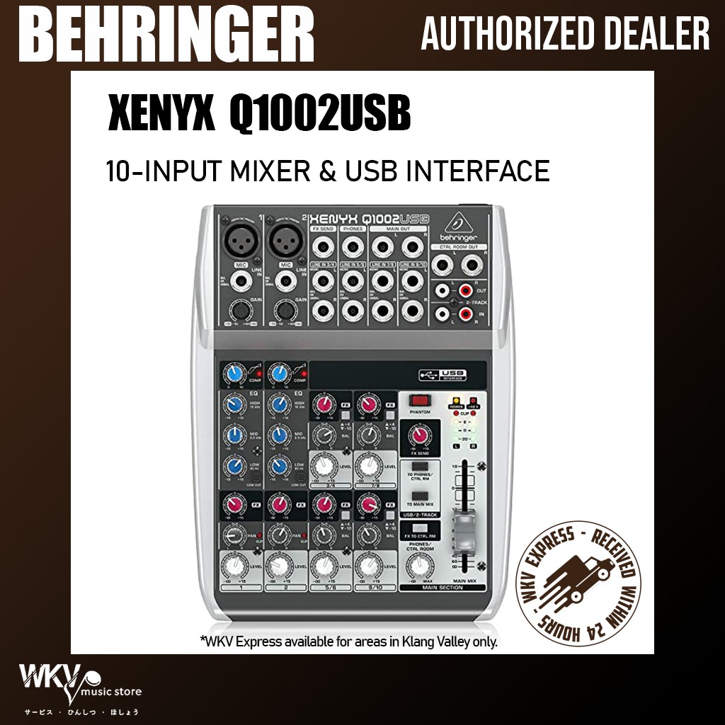 Behringer XENYXQ1002USB Premium 10Channel Portable Analog Mixer with