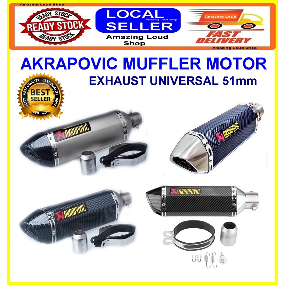 Buy Muffler Exhaust Motor Akrapovic Tabung 51mm Ekzos Racing Moto Gp Motorcycle Kawasaki 排气消声器 Ninja Lc135 R15 Seetracker Malaysia