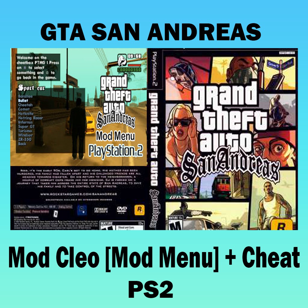 Cassette Ps2 Gta San Andreas Mod Cleo Menu Mod Cheat Shopee Malaysia