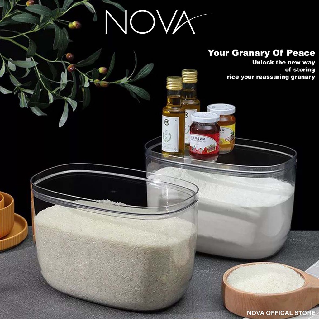Nova Airtight Transparent Rice Box Storage High Culture Design Sealed