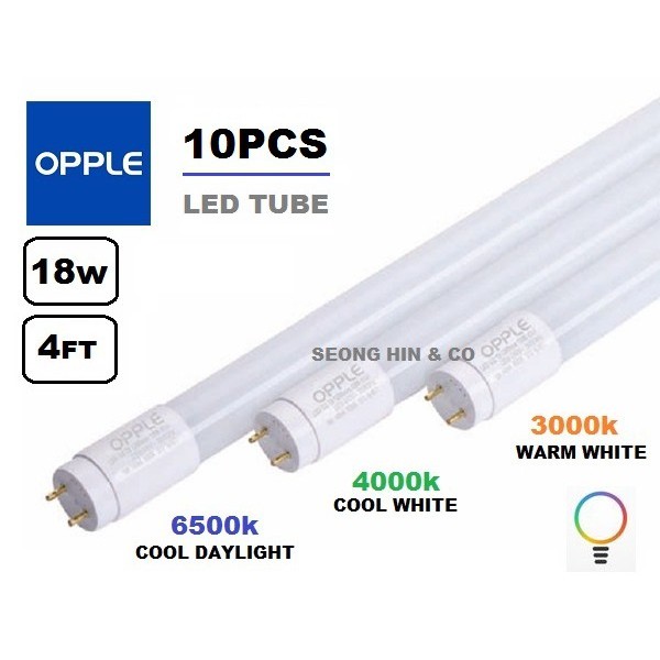 10PCS x OPPLE 18w 4Ft T8 GLASS LED TUBE / Mentol Panjang | Shopee Malaysia