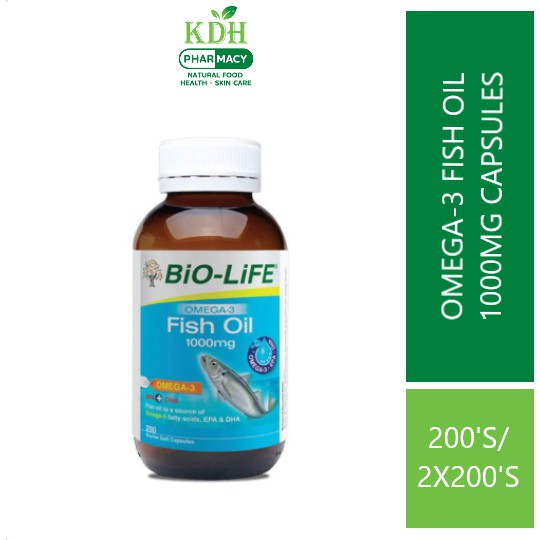 BIOLIFE OMEGA-3 FISH OIL 1000MG SOFT CAPSULES [200's/2x200's] | Shopee ...