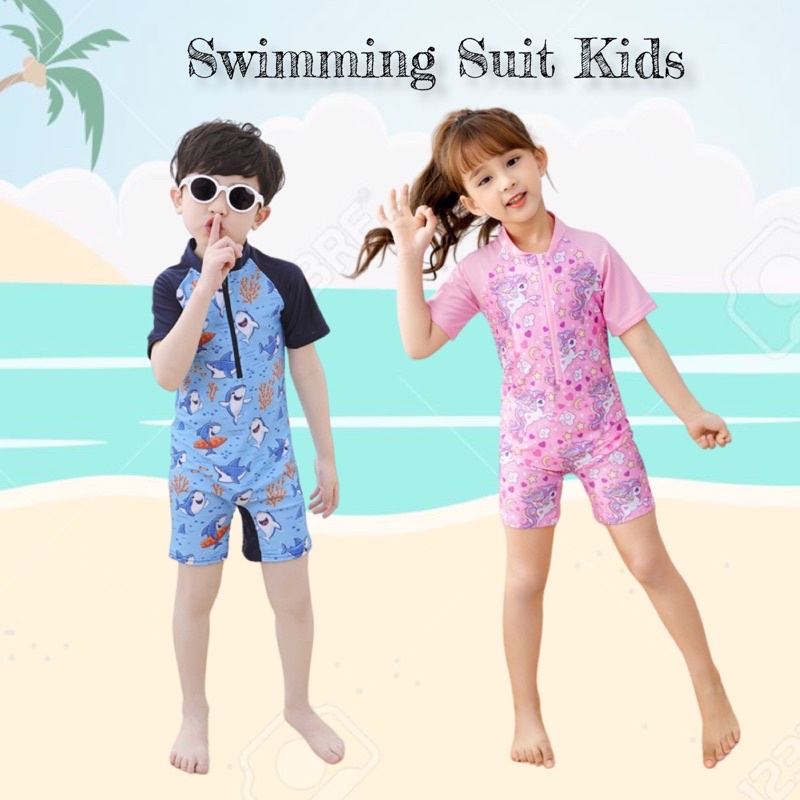 [#124] READY STOCK🌸Mermaid Swimsuit Kids Girl One Piece Swimming Suit ...