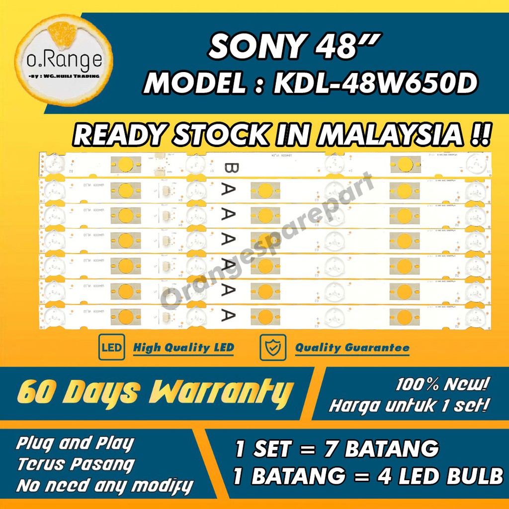 KDL-48W650D SONY 48" LED TV BACKLIGHT (LAMPU TV) SONY 48 INCH LED TV KDL48W650D 48W650D KDL48W650