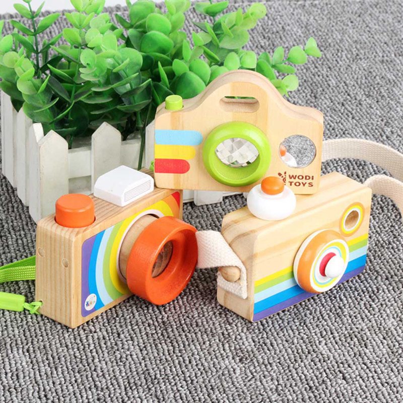 wooden camera baby toy