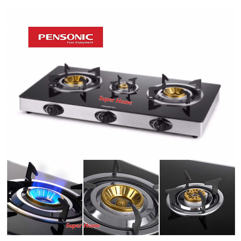 Pensonic 3 Burners Gas Cooker PGC-3201G (6mm Tempered Glass) | Shopee ...