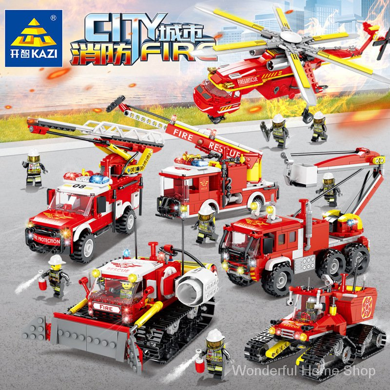 Lego City Fire Simulation Water Spray Fire Truck Children Educational Assembly Building Blocks Boy Gift 消防车儿童益智拼装积木 Shopee Malaysia