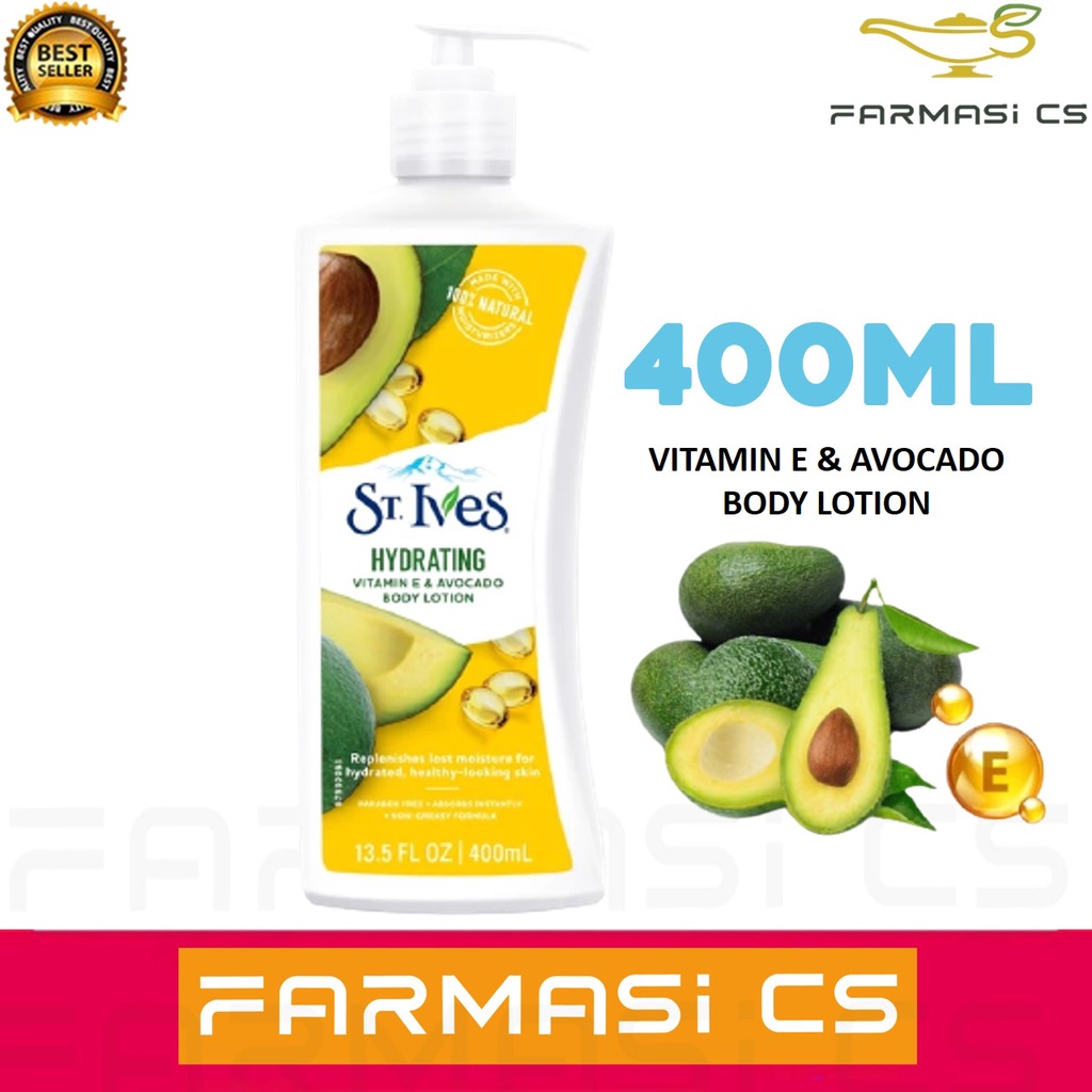 St Ives Hydrating Vitamin E & Avocado Body Lotion 400ml (New Packing