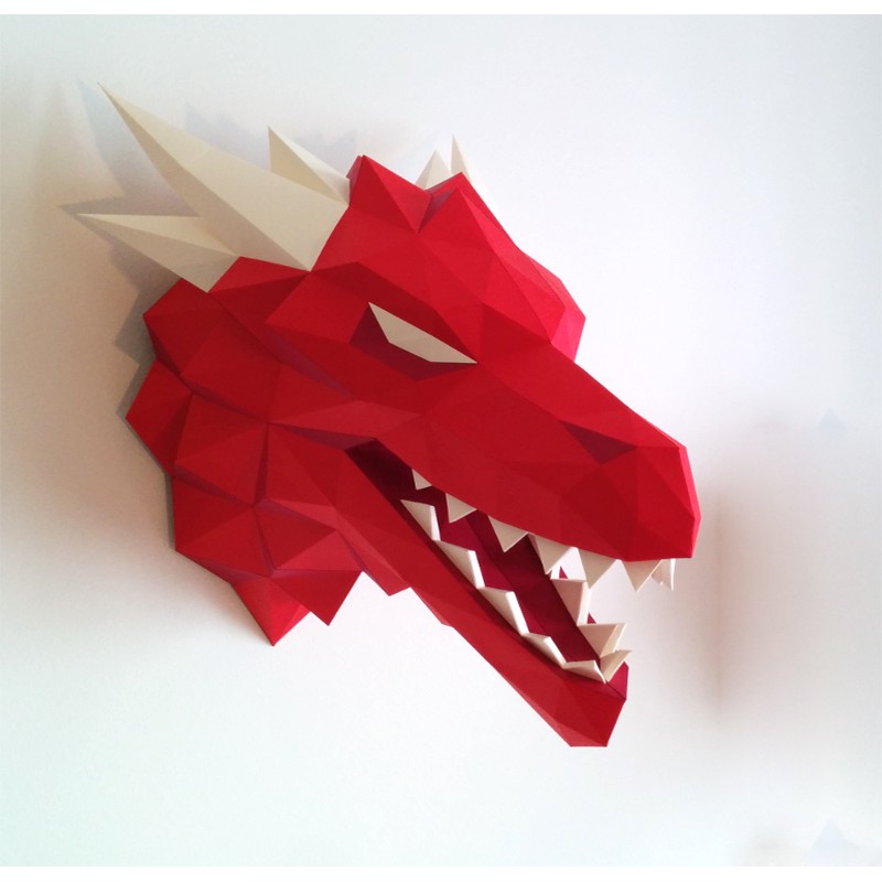 Diy Papercraft Game Of Thrones Dragon Head Wall Hanging Stark Tagrian 