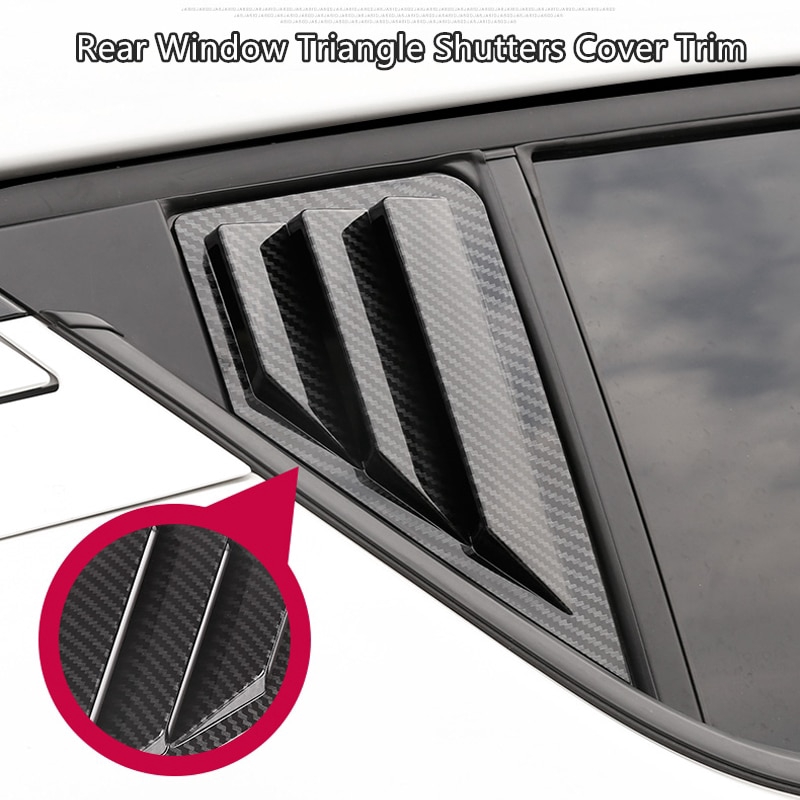 ABS Matte Black Rear Window Shutter Cover Trim 2pcs For Toyota C-HR 2016-2019