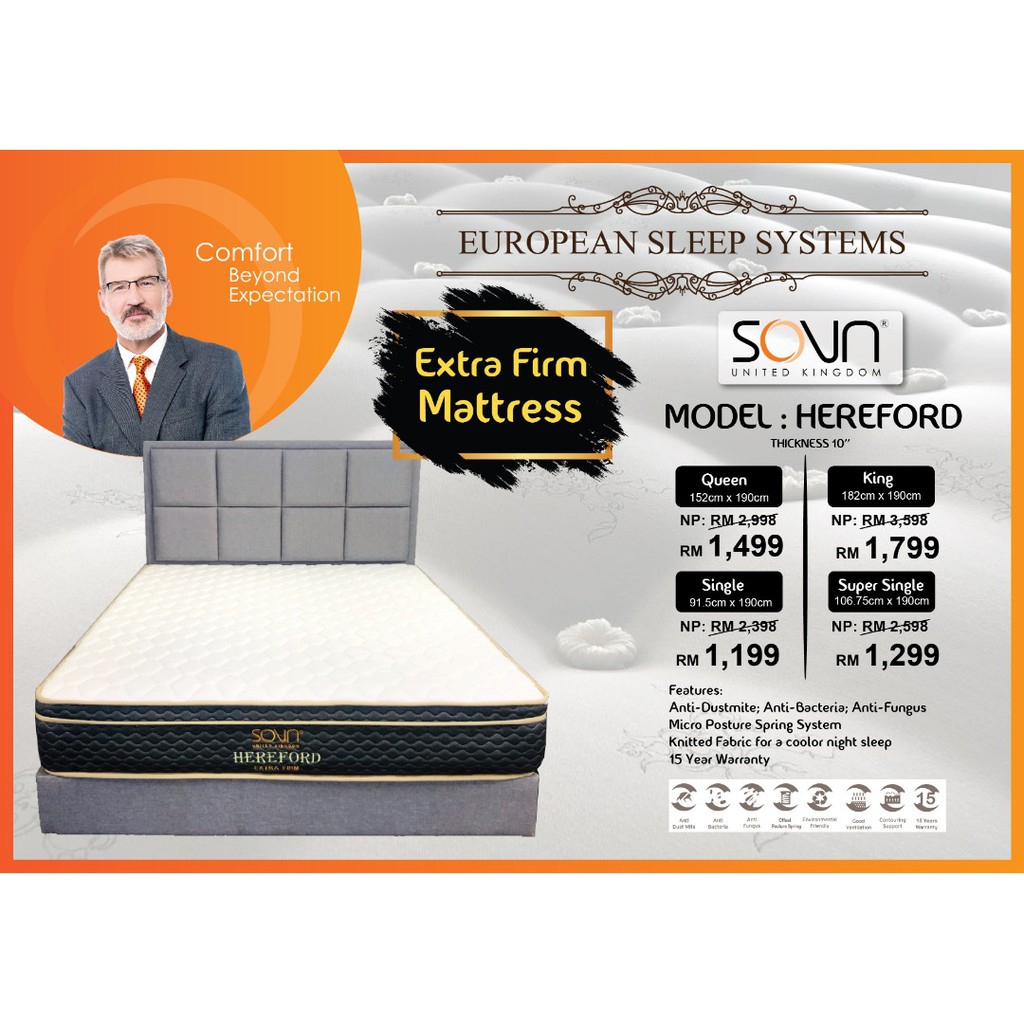 SOVN Hereford Extra Firm King 6' Mattress (FREE 2 Pillow) [READY STOCK