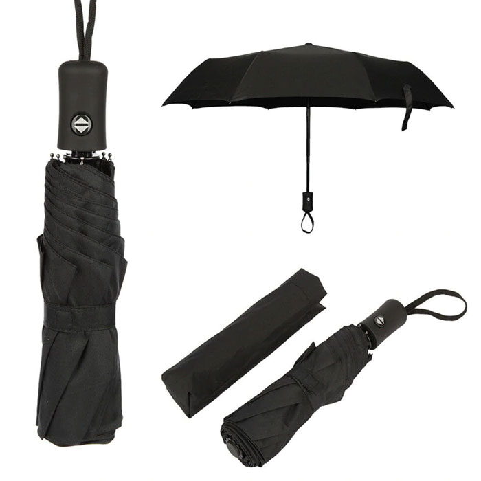 Auto Open Close Compact Windproof Rain UV Umbrella Automatic 8 Ribs Skeleton Waterproof Folding For Travel School Office