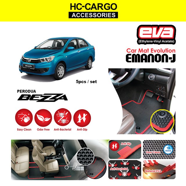 Emanon J Eva Carmat Evolution Odor Free Anti Bacterial Car Floor Mat Carpet Car Mat Perodua Bezza Shopee Malaysia