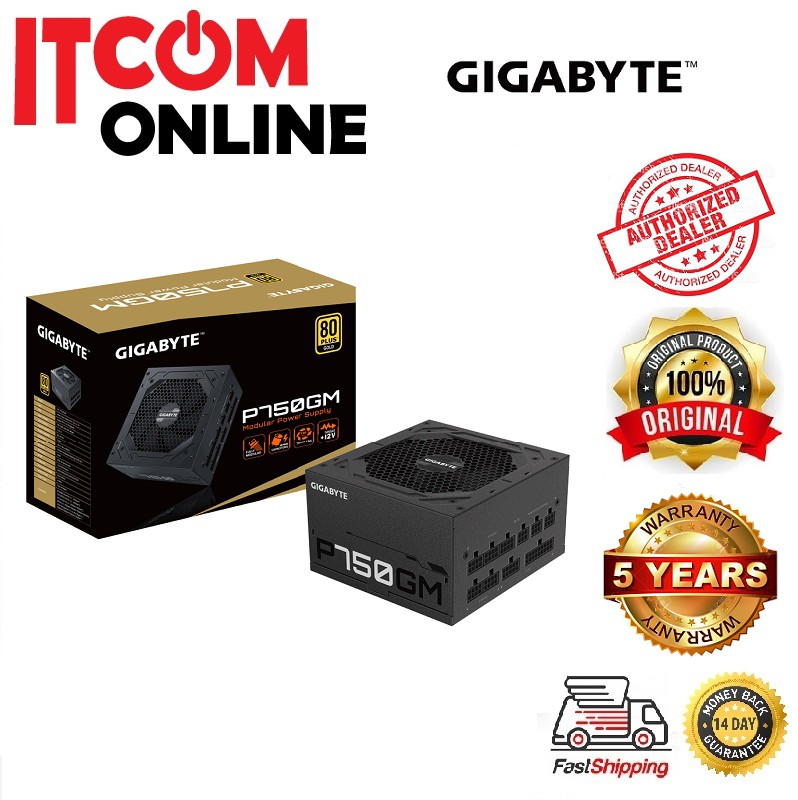 GIGABYTE P750GM 750W 80PLUS GOLD FULL MODULAR POWER SUPPLY (GPP750GM