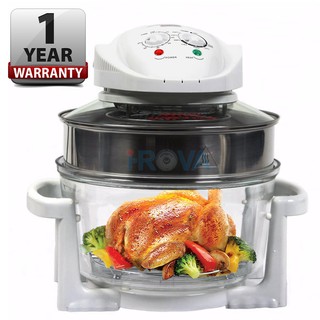 17L Electric Halogen Glass Oven w/Extension Ring 1️⃣Year Warranty