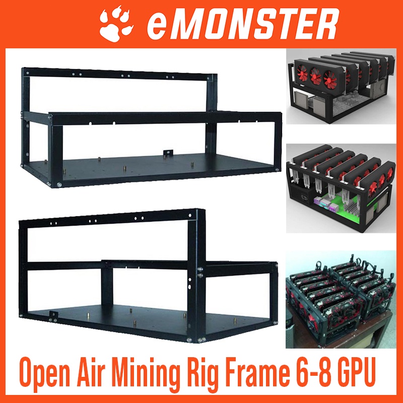 Open Air Mining Rig Frame Miner Case 6 8 GPU Rack for Crypto Coin Bitcoin ETH/ETC/ZEC Rack Frame Case Stackable