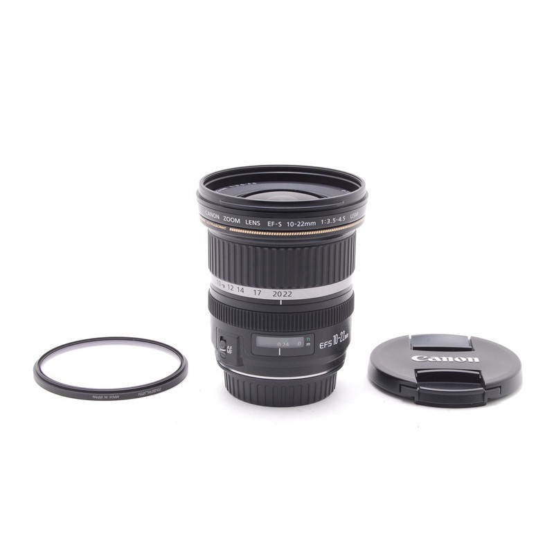 NEAR MINT Canon EF-S 10-22mm f/3.5-4.5 USM W/ F & R Caps, Lens Filter from Japan