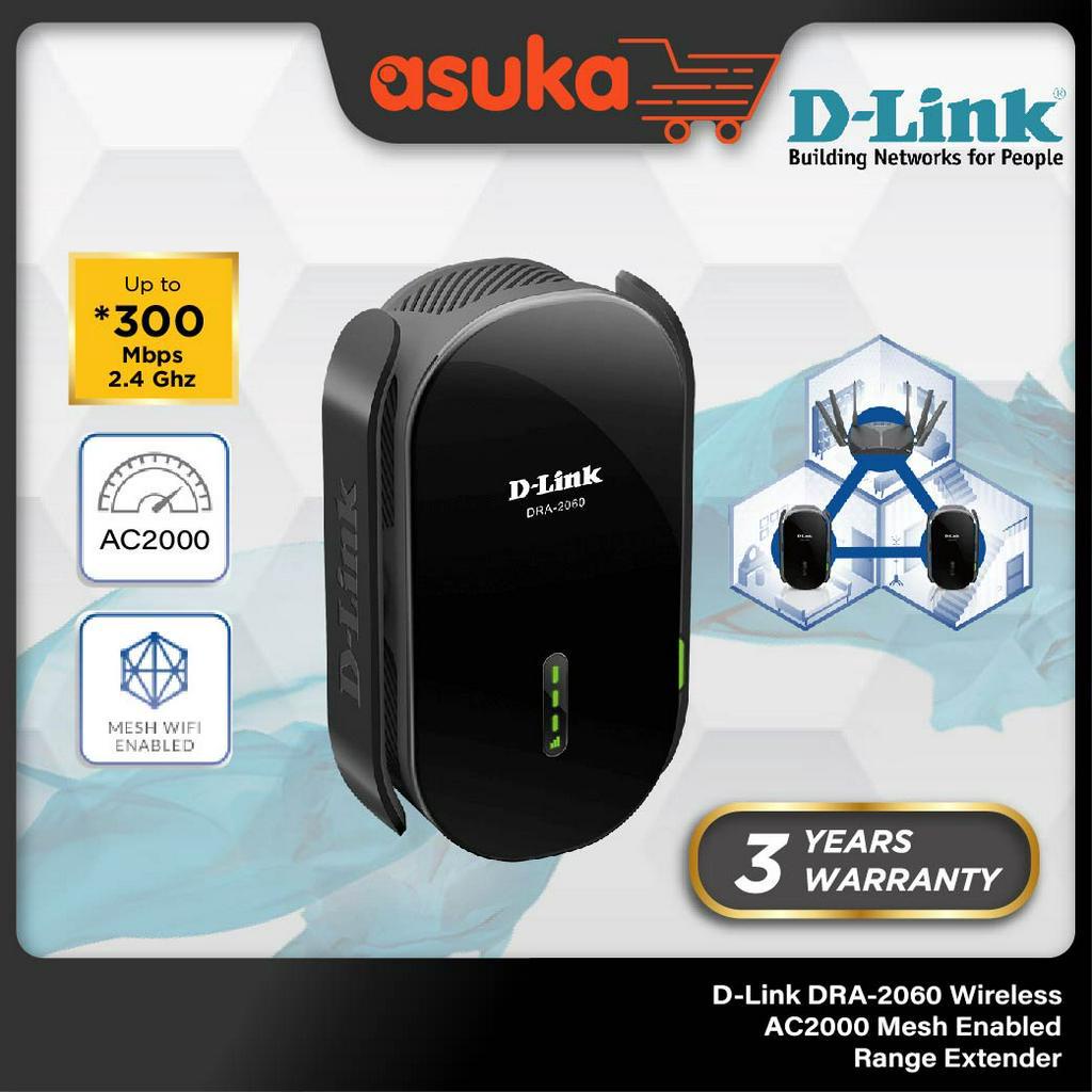 D-Link DRA-2060 Wireless AC2000 Mesh Enabled Range Extender/ Repeater / AP -Work with DIR-1360, DIR-2660 & DIR-3060 MESH