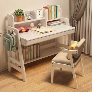 All-real wood desk bookshelf home bedroom learning table ...