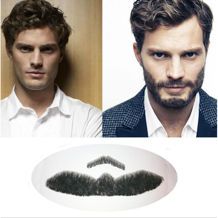 Real Human Hair Fake Mustache Fake Beard Movie And Tv Make Up Props Performance Whiskers Shopee Malaysia