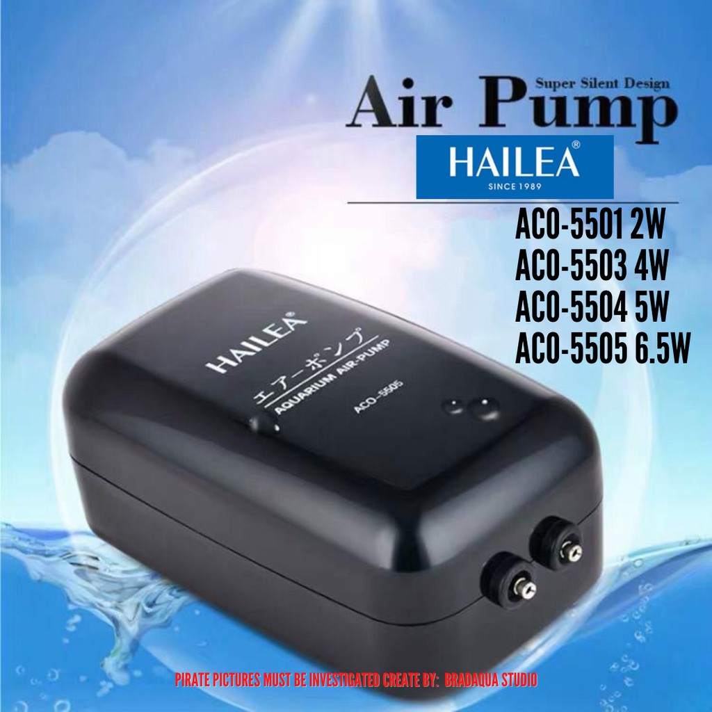 HAILEA Aquarium Oxygen Air Pump ACO5501 2W/ ACO5503 4W/ ACO5504 5W