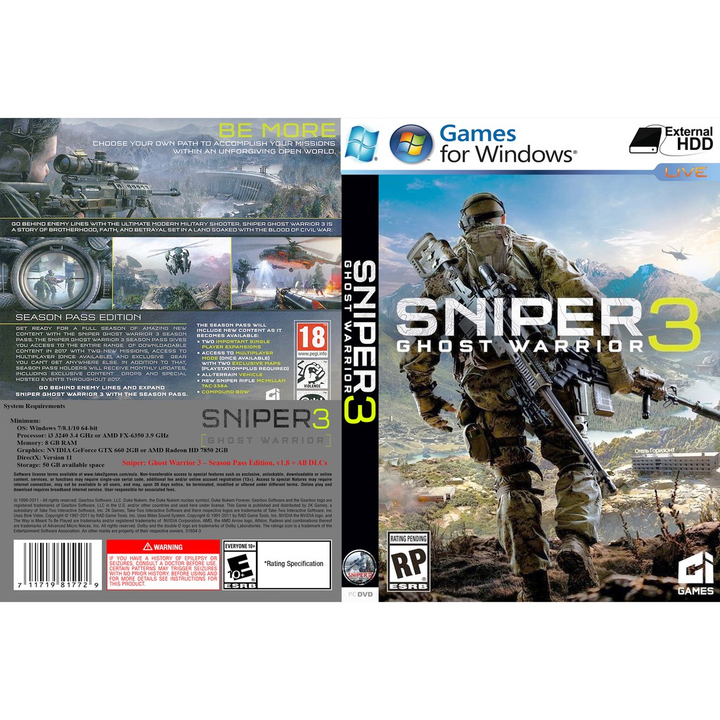 Sniper Ghost Warrior 3 Season Pass Edition V1 8 All Dlcs Pc Game Offline Pendrive Installation Shopee Malaysia