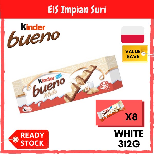 Ready Stock Kinder Bueno White Chocolate T X G Coklat Kinder Bueno Coklat Bar Chocolate