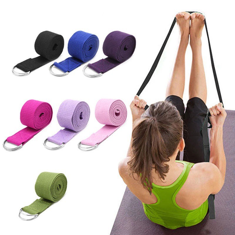 180CM Sport Yoga Stretch Strap D-Ring Belt Gym  Fitness Comfortable Adjustable 