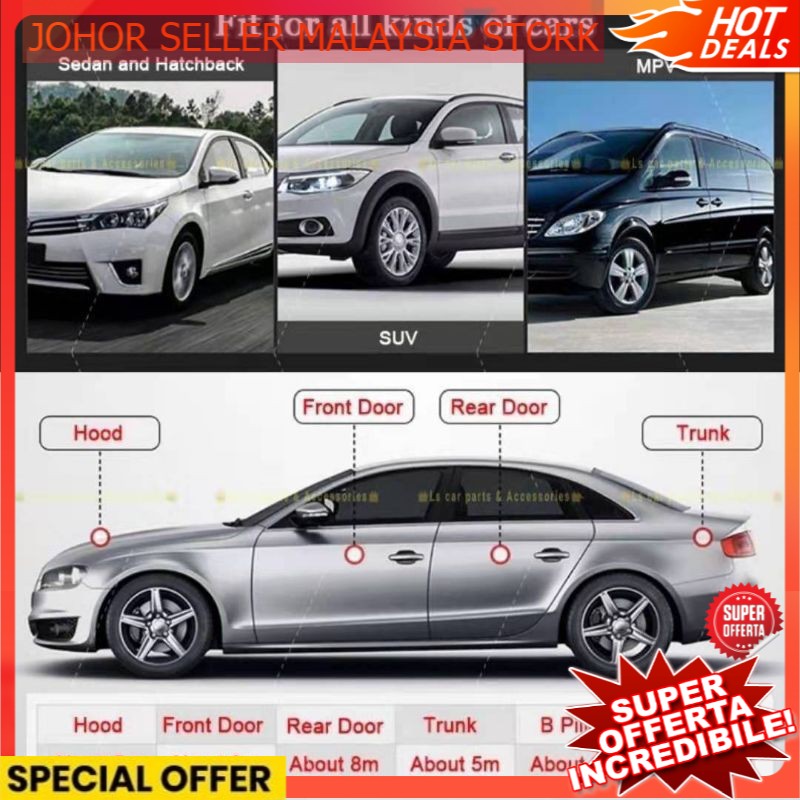 4 Door Strip Silent Car Scheme Kereta Pintu Getah Sound Proof Bunyi Sound horn Insulation Rubber B shape Trim Typ