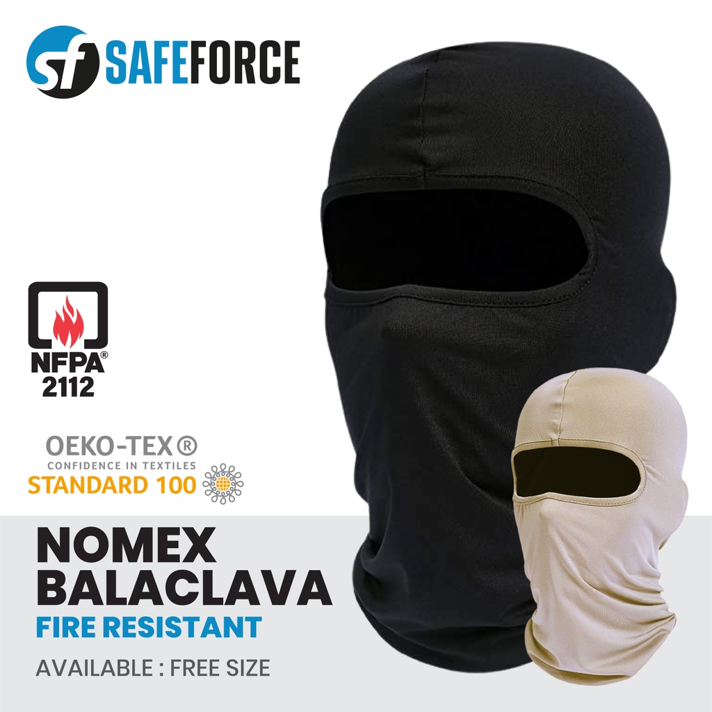 Sherwood Nomex Balaclava Fire Resistant Face Cover - Safety Sports F1 Racing - FIA Mask Kalis & Tahan Api Keselamatan