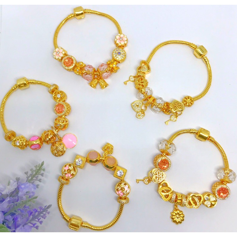 Buy Emas Bangkok Cop 916 Gelang Pandora Inspired Charms Crystal Seetracker Malaysia