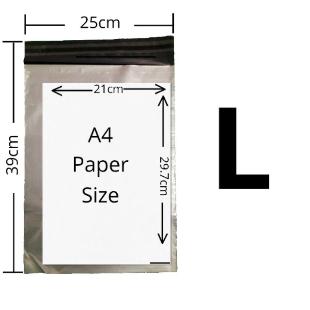 Parcel Bag L Size Silver Grey Courier Bag With Pocket Flyer Poly Mailer