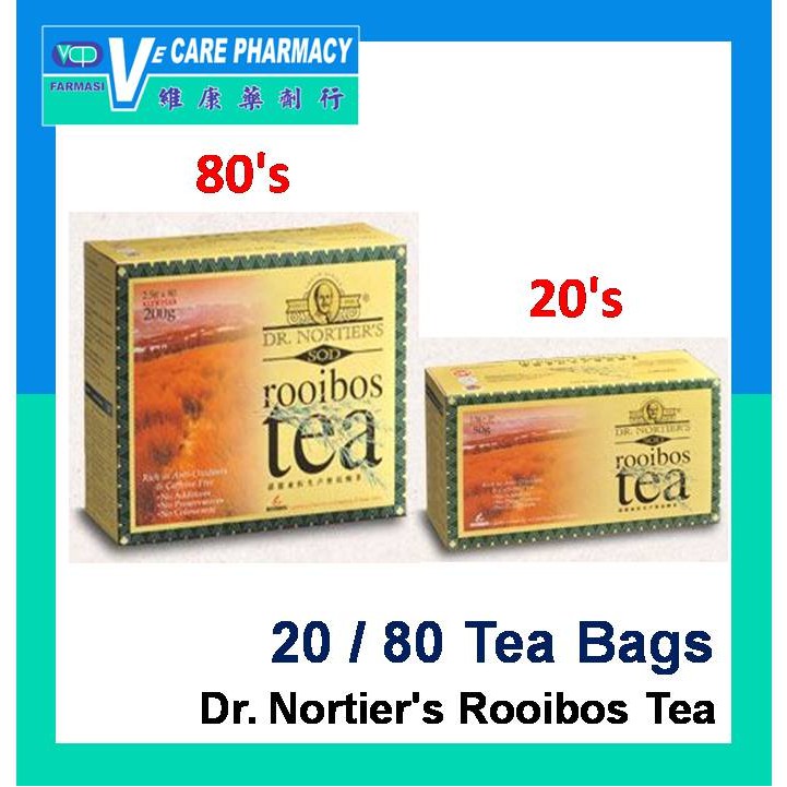 Dr. nortier's sod rooibos tea 2.5g x 20's/80's tea bags | BeeCost