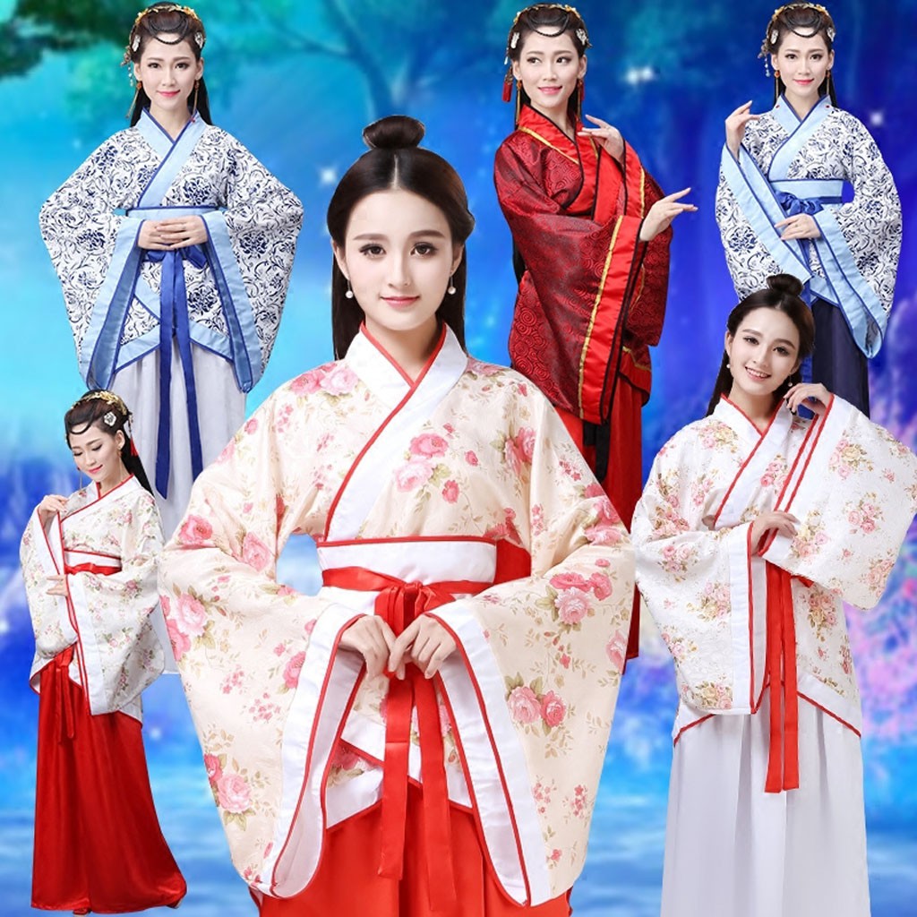 New Year Woman Chinese Hanfu Tang Suit Dance Costumes Cosplay Dress