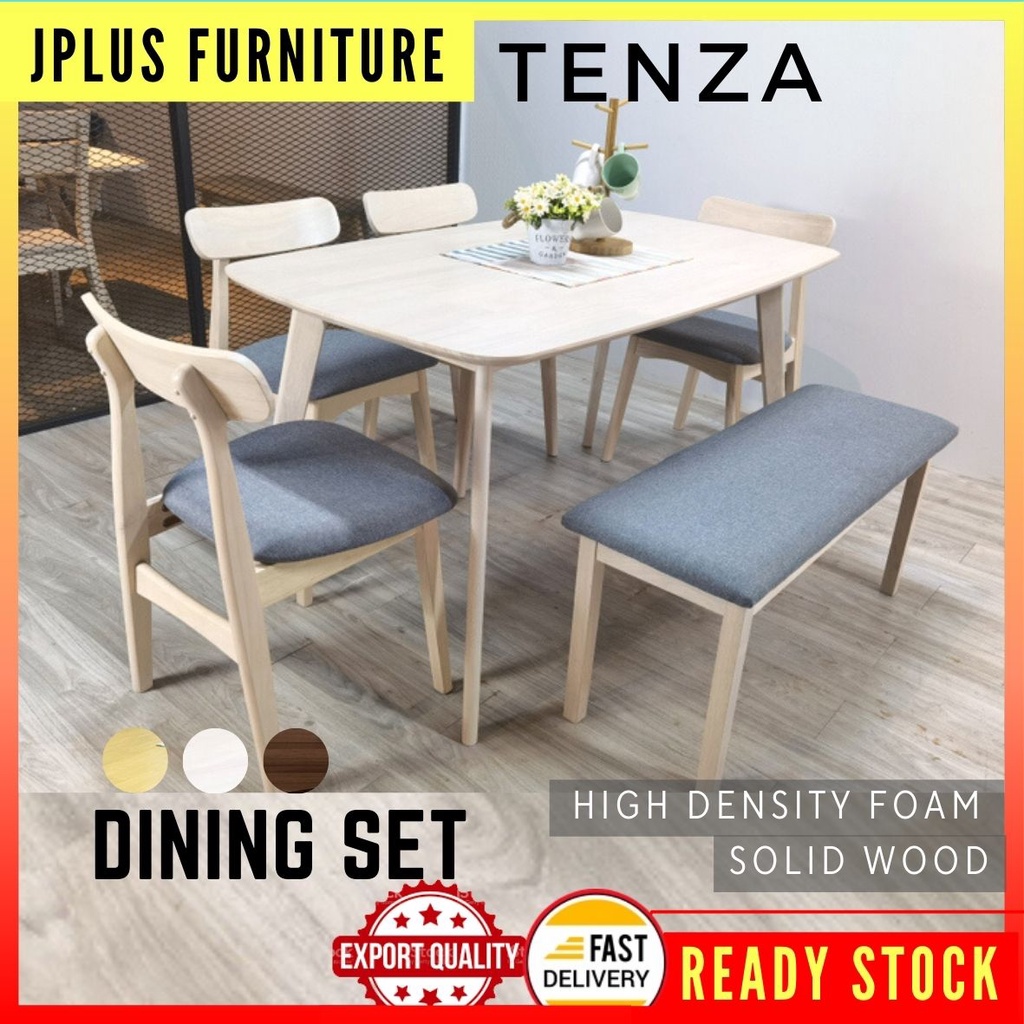 Dining Table Set Dining Chair Bench Solid Wood Cushion Seat Kerusi Meja