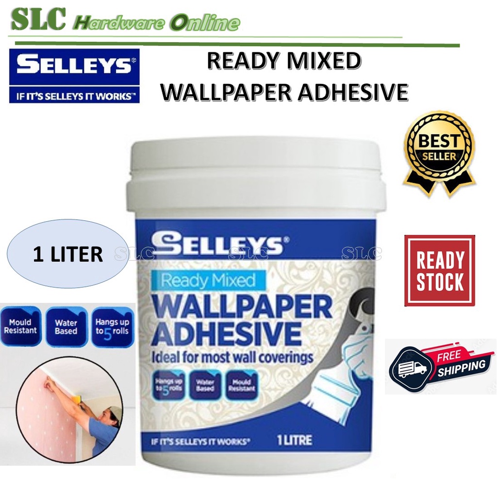 1 Liter} SELLEYS Ready Mixed Wallpaper Adhesive Glue / Wallpaper Gam |  Shopee Malaysia