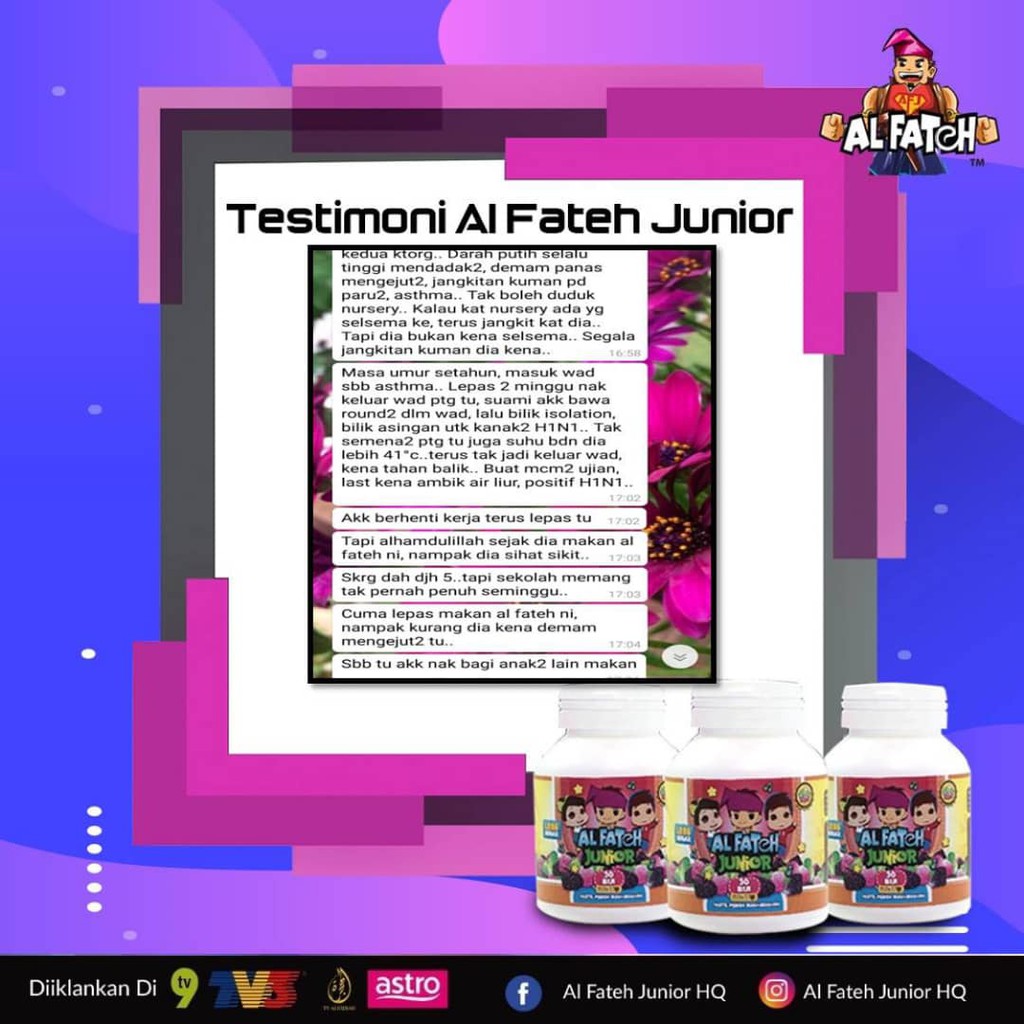 Promo Pek Combo Vitamin Al Fateh Junior New Packaging Original Hq Shopee Malaysia